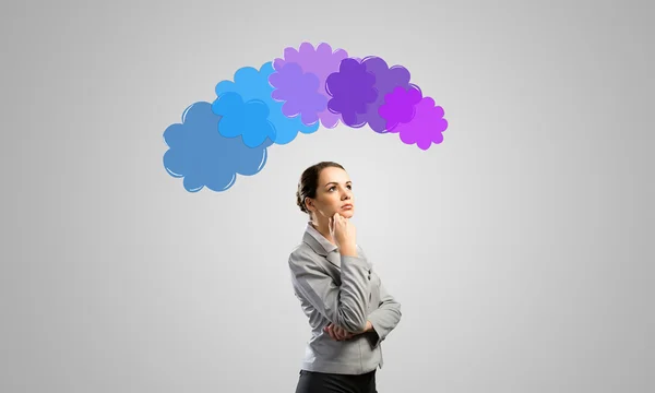 Woman thinking about something — Stock Photo, Image