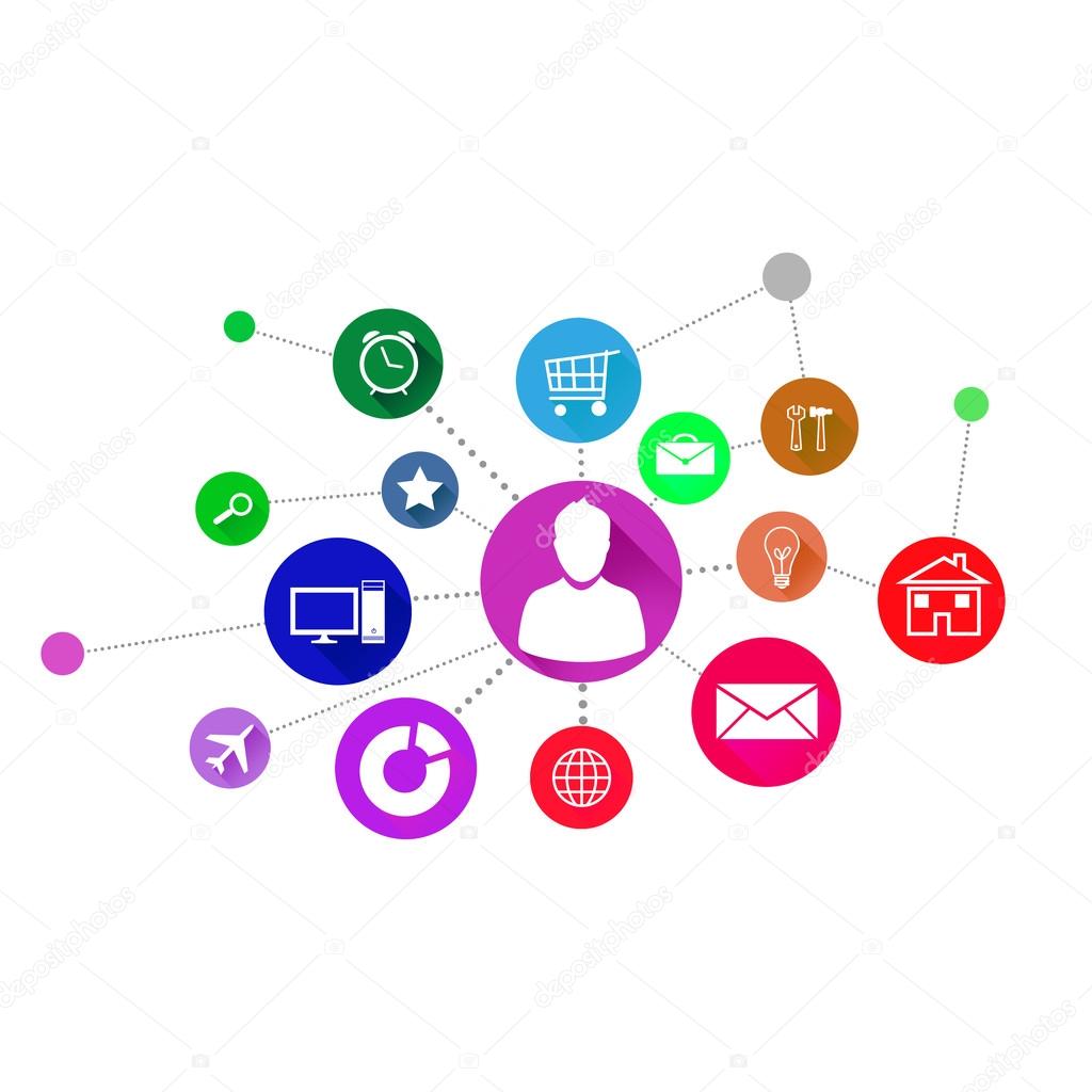User interface colorful application icons
