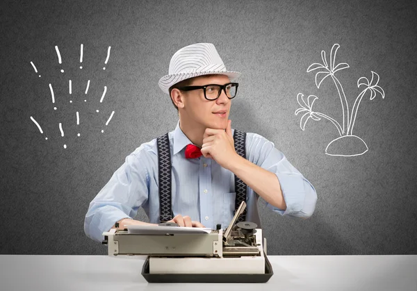 Writer having great idea — Stock Photo, Image