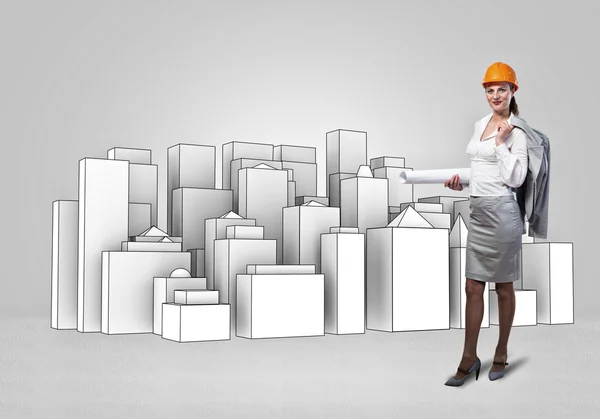 Young woman architect — Stock Photo, Image