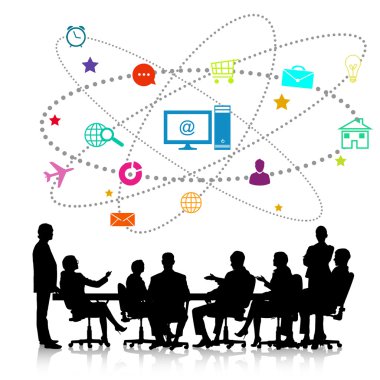 Grup iş insan siluetleri