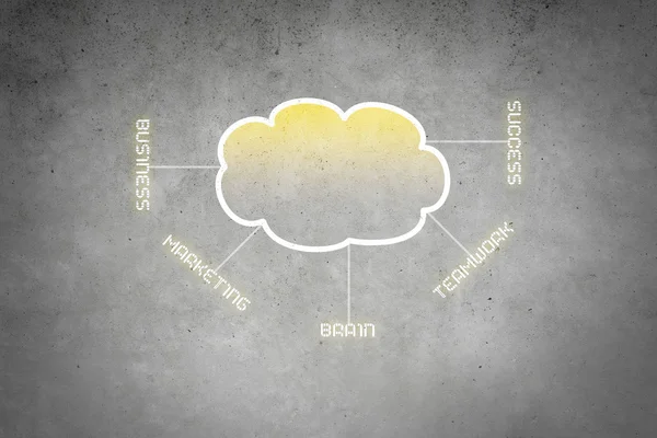 Вычисление облачных бизнес-значков — стоковое фото