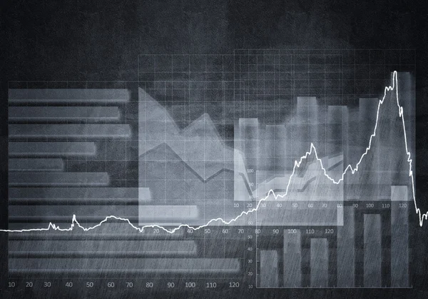 Pénzügyi háttér-diagramok használata — Stock Fotó