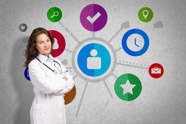 Doctor and color app icons — Stock Photo, Image