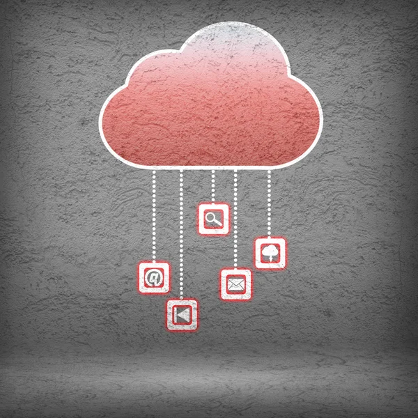 Обчислення піктограм хмарного бізнесу — стокове фото