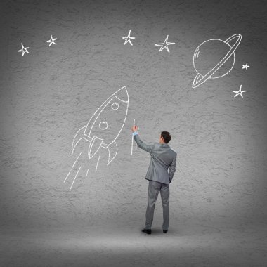 işadamı çizim roket