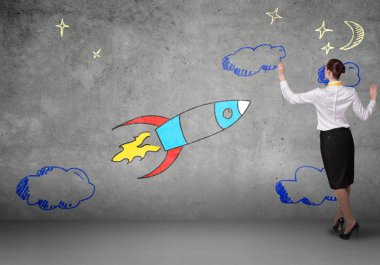 İşkadını çizim roket