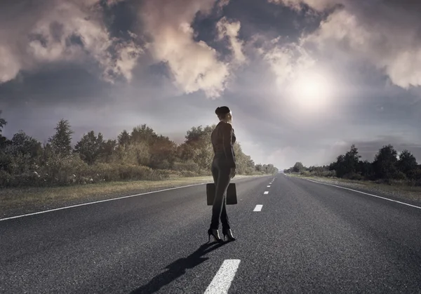 Businesswoman on way to success — Stock Photo, Image