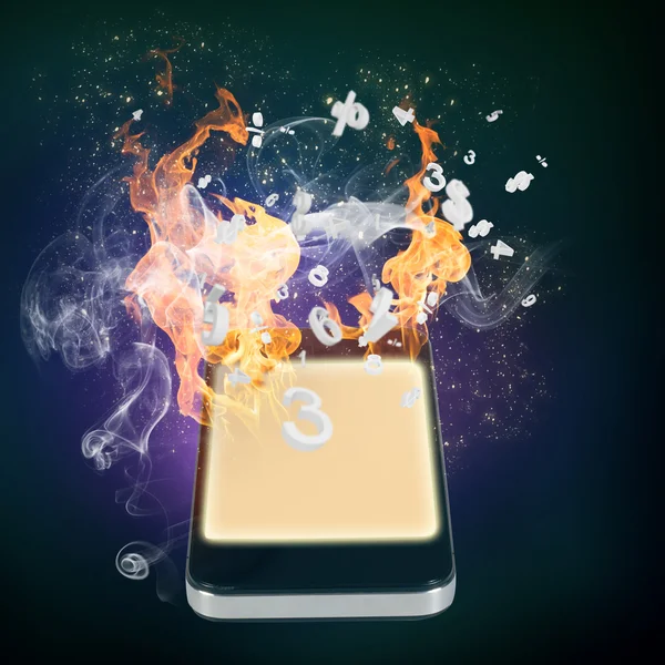 Burning mobile phone