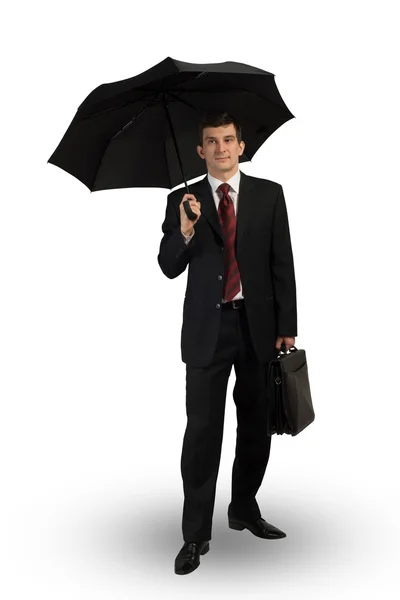 Empresário com guarda-chuva — Fotografia de Stock