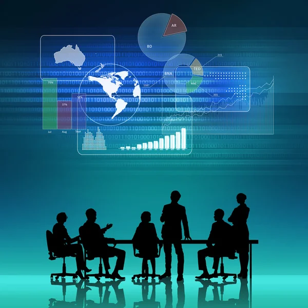 Businessteam at work digital background — Stock Photo, Image