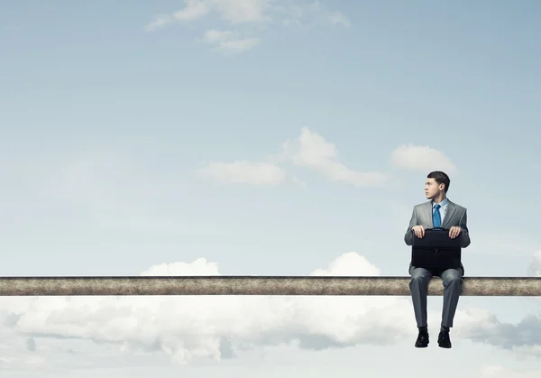 Business man with suitcase — Stock Photo, Image