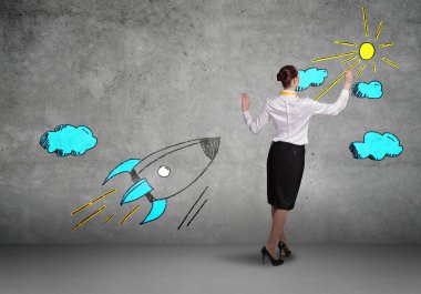 İşkadını çizim roket