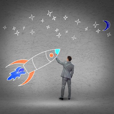 işadamı çizim roket