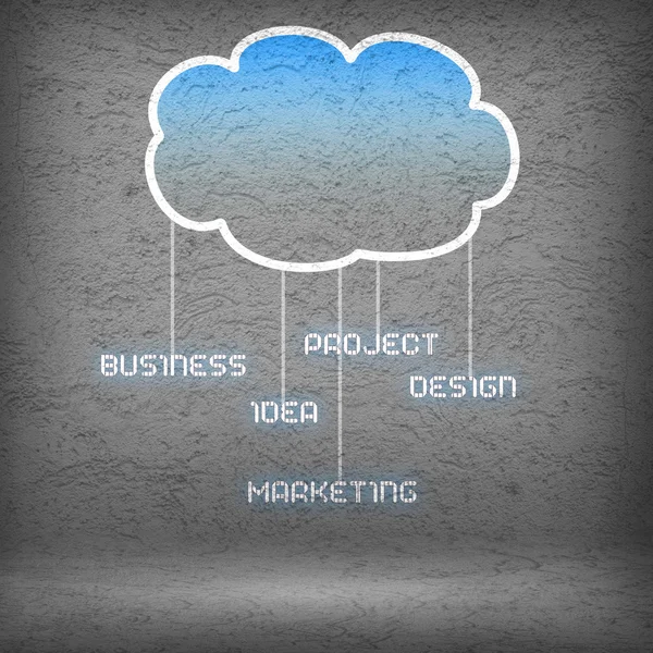 De pictogrammen van de bedrijfs van de cloud computing — Stockfoto