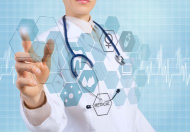 genç kadın doktor simgesi dokunmadan
