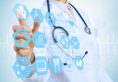 genç kadın doktor simgesi dokunmadan