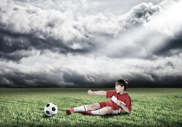 Mladý fotbalový mistr — Stock fotografie