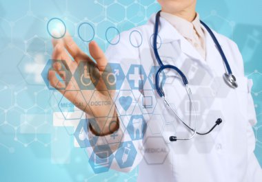 genç kadın doktor simgesi dokunmadan