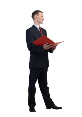 işadamı okuma kırmızı kitap