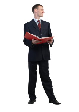 işadamı okuma kırmızı kitap