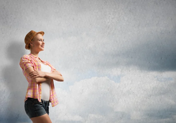 Pretty teenager girl in casual — Stock Photo, Image