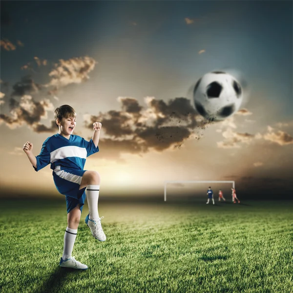 Young football champion — Stock Photo, Image