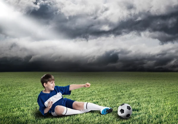 Jovem campeão de futebol — Fotografia de Stock