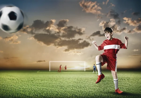 Young football champion — Stock Photo, Image