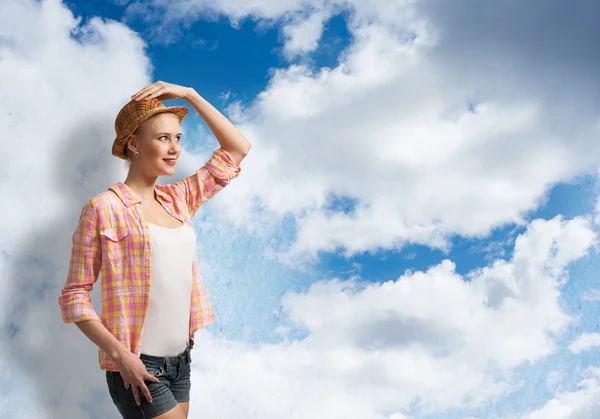 Pretty teenager girl in casual — Stock Photo, Image