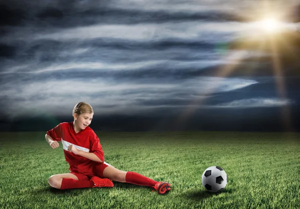 Jogador de futebol feminino — Fotografia de Stock