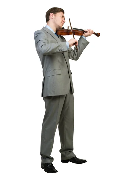 Geschäftsmann spielt Geige — Stockfoto