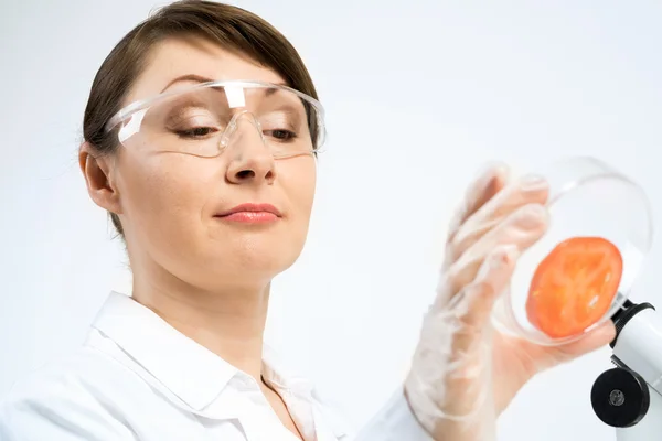 Atraktivní ženské vědec dělat testy — Stock fotografie