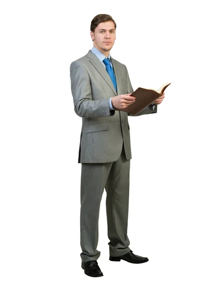 Libro de lectura de hombre de negocios — Foto de Stock