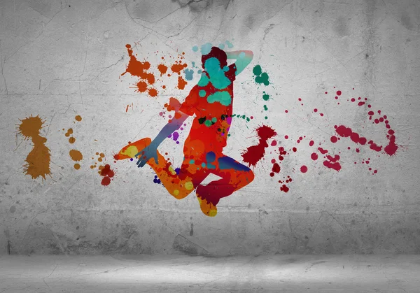 Αφηρημένη χρώματος Σκιαγραφία του χορευτή — Φωτογραφία Αρχείου