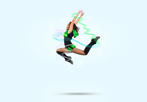 Young beautiful sporty cheerleader girl — Stock Photo, Image