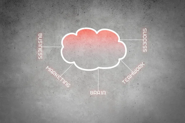 시멘트 벽에 컴퓨팅 클라우드 — 스톡 사진
