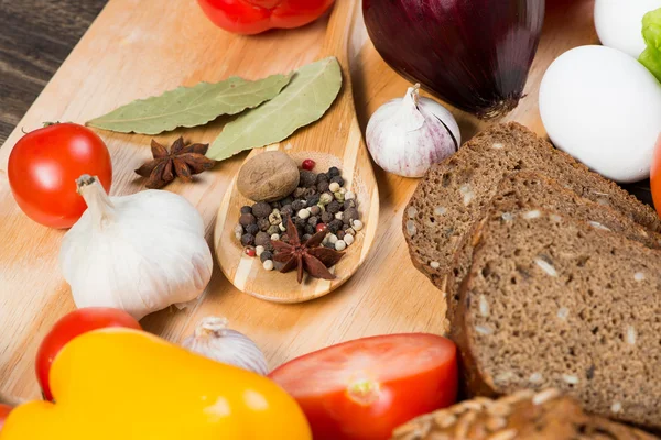 Conjunto de verduras y especias —  Fotos de Stock