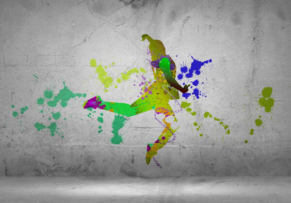 color silhouette of dancer