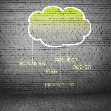 Çimento duvarda bilgi işlem bulut