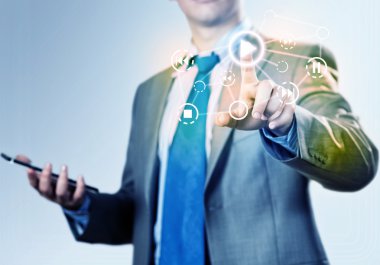 işadamı el simgesi dokunmadan