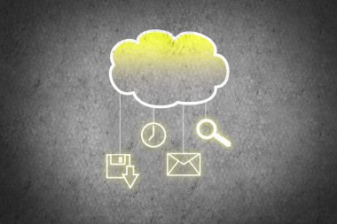 Çimento duvarda bilgi işlem bulut