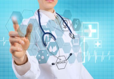 genç kadın doktor simgesi dokunmadan