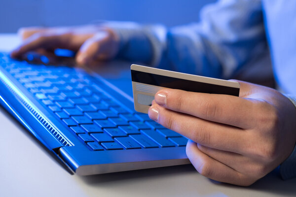 man using credit card