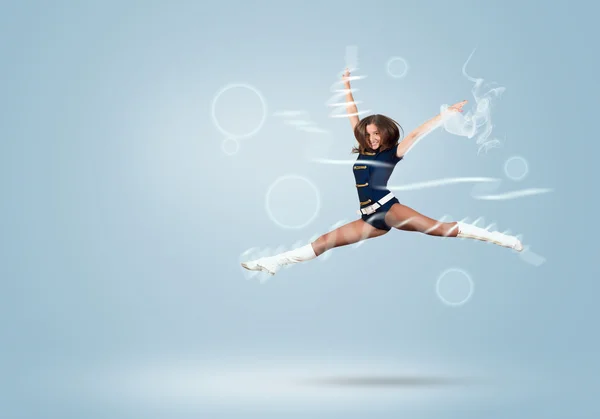 Young beautiful smiling cheerleader girl — Stock Photo, Image