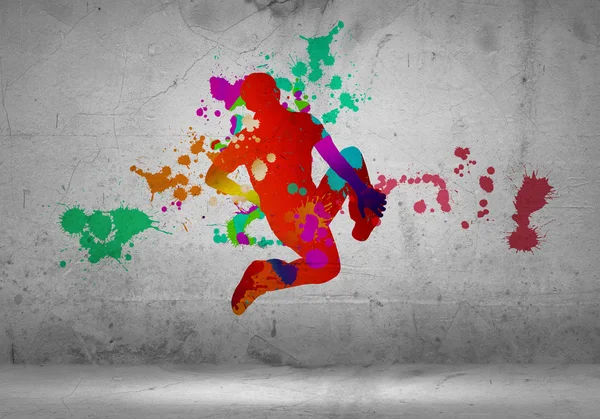 Silhouette couleur du danseur — Photo