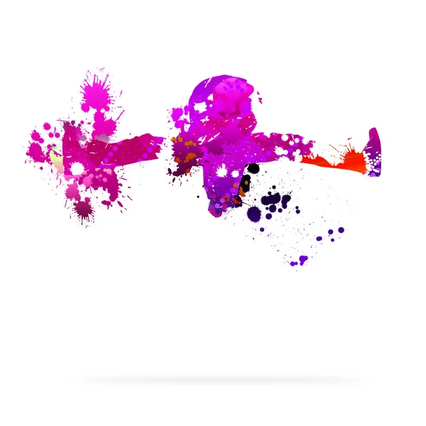 Farbsilhouette der Tänzerin — Stockfoto