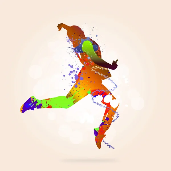 Farbsilhouette der Tänzerin — Stockfoto