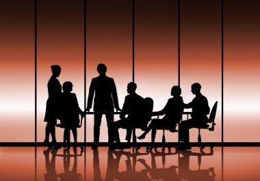 silhouttes iş adamları iş başında
