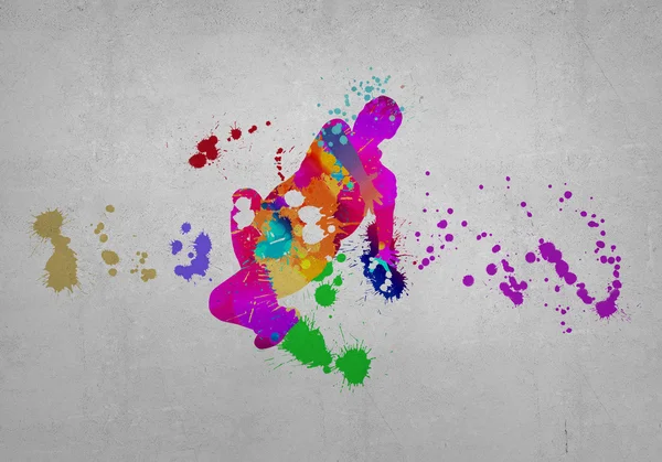 Color silhouette of dancer — Stock Photo, Image